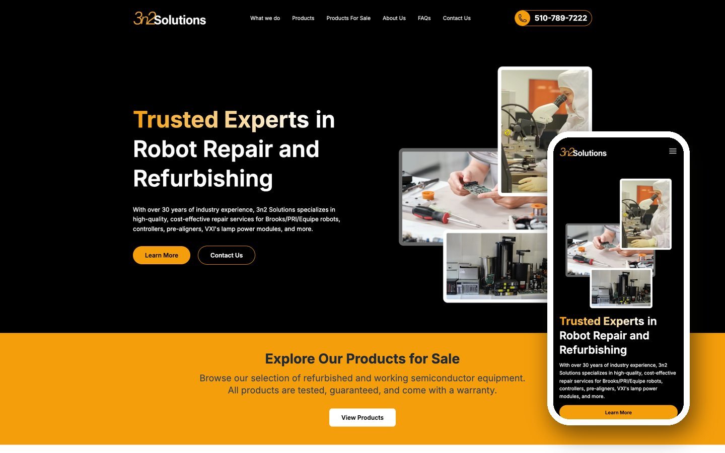 3N2 Solutions website shown on desktop and mobile