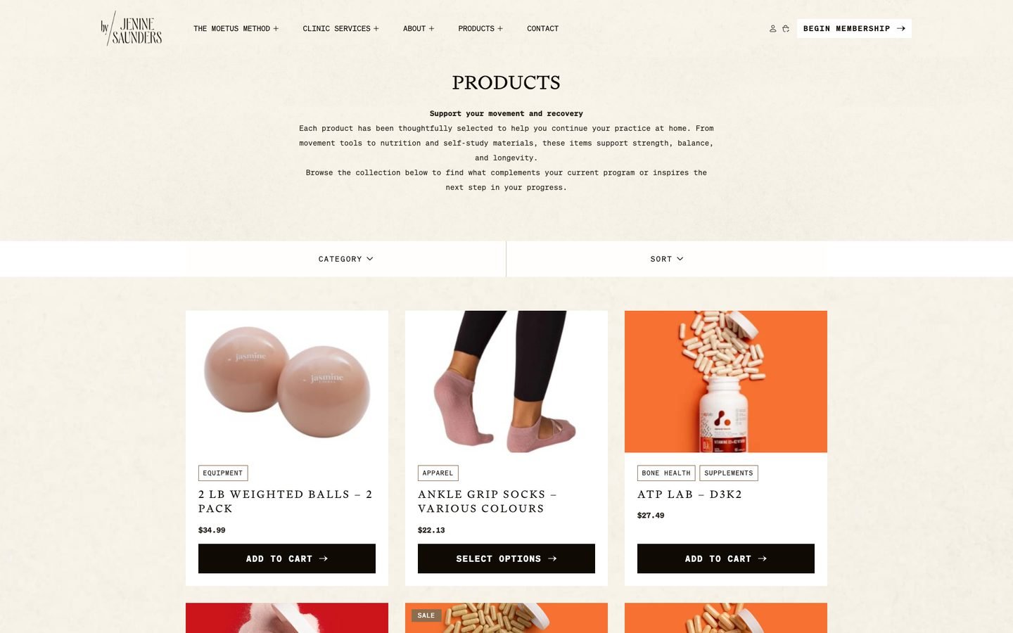 By Jenine Saunders shop page with product grid