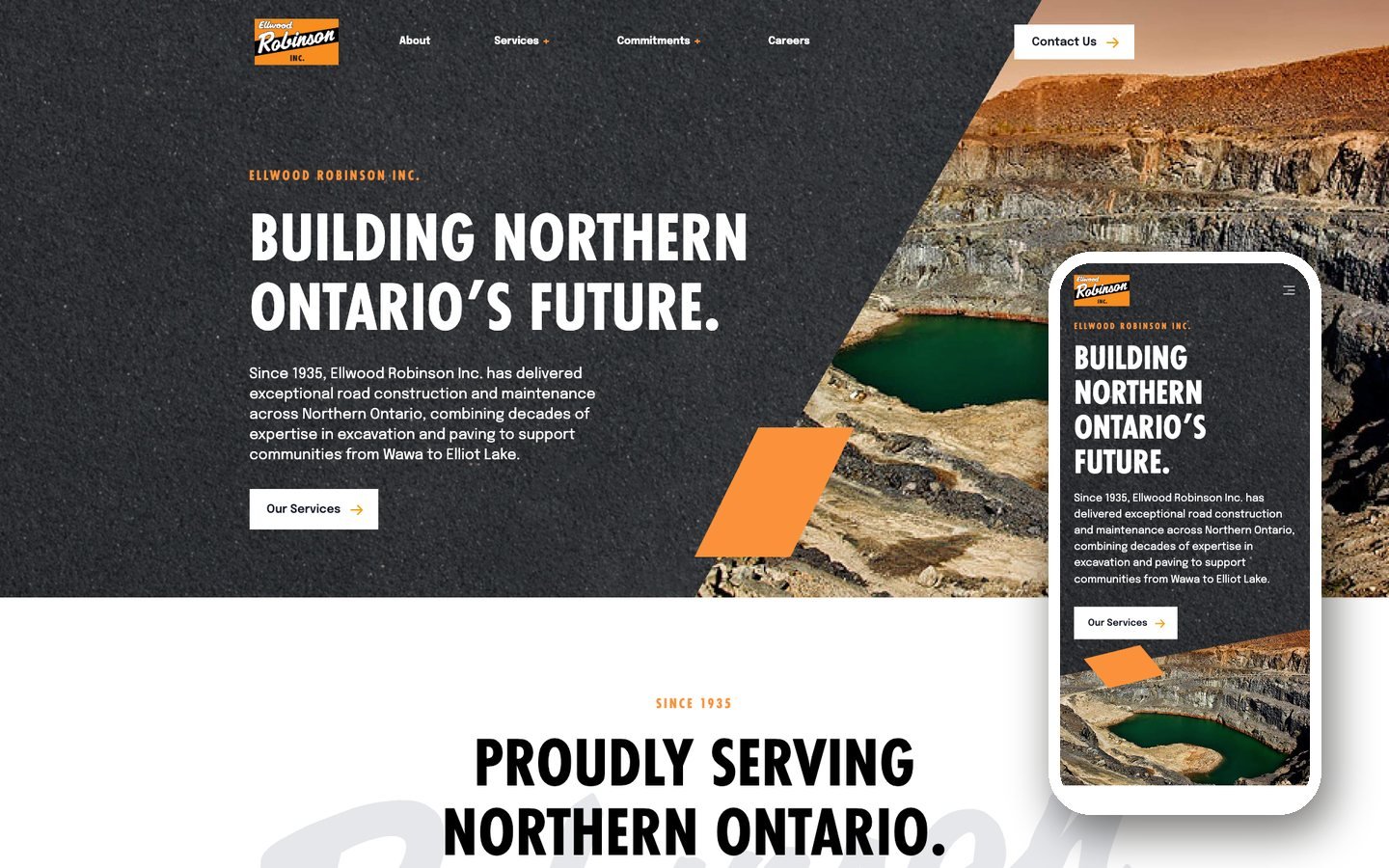 Ellwood Robinson website homepage, built from a Figma design